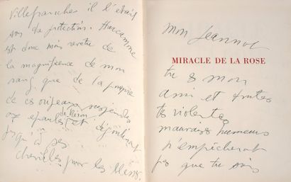 GENET Jean.
MIRACLE DE LA ROSE. Lyon, L'Arbalète,...