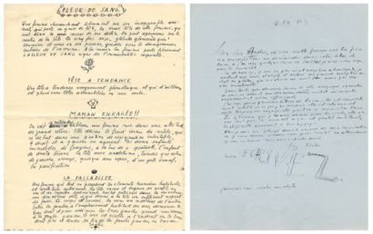 BRAUNER Victor.
CORRESPONDANCE AUTOGRAPHE...