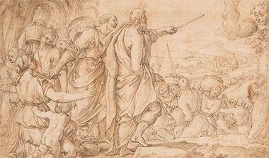 Auction - Alessandro TURCHI (1578-1649) God appearing to Moses as a pillar of smoke