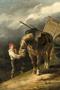 Exposition Drouot - Théodore GÉRICAULT (1791-1824)  Garçon donnant l'avoine à un cheval dételé  - Beaussant Lefèvre