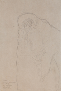 Exposition Drouot - Gustav KLIMT (1862-1918) Vieille femme assise la main sur le front - Gros & Delettrez