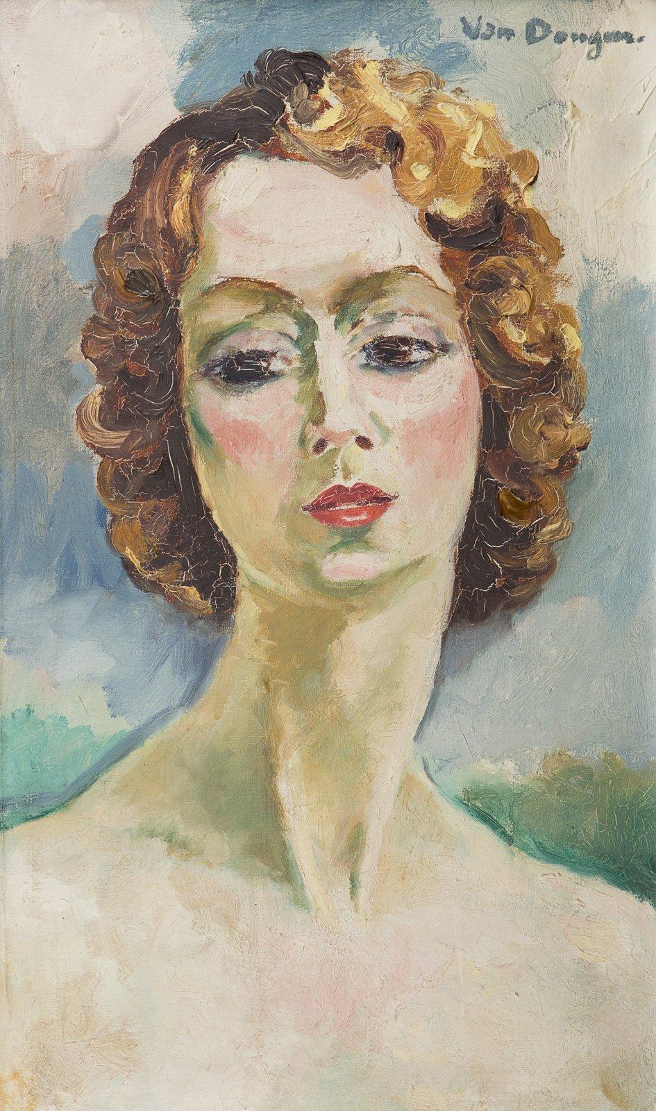 Kees VAN DONGEN (Delfshaven 1877 - Monaco 1968) Portrait de Madame Gigandet, circa 1920
