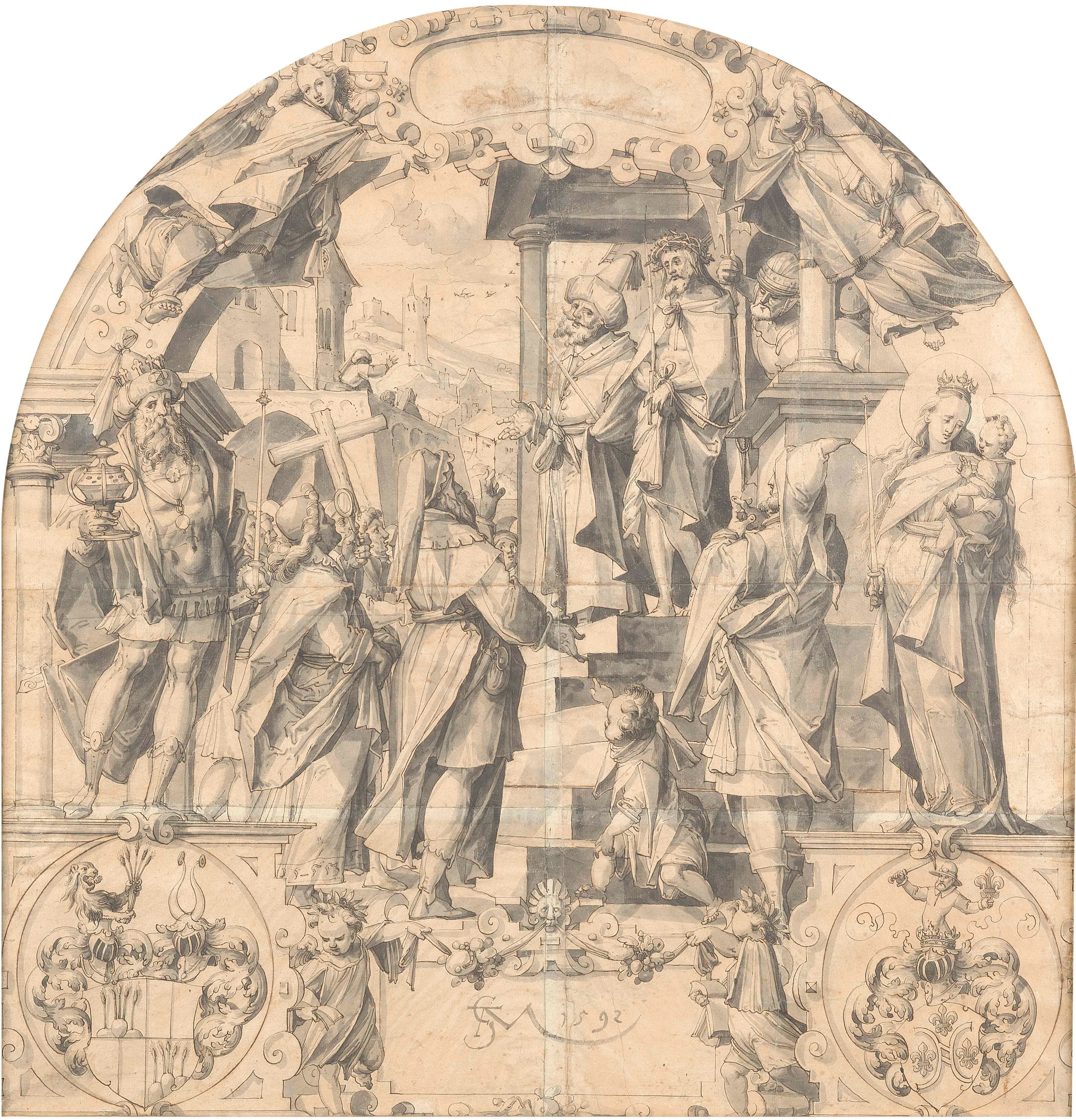 13 gouaches réalisées par Daniel LINDTMAYER (1552-1606/07) représentant le Christ et les Apôtres