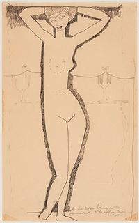 Cariatide, dessin au crayon sur papier par Amadeo MODIGLIANI (1884-1920)