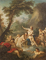 762 500 € - Record français Charles-Joseph NATOIRE (1700-1777) Diane au bain surprise par Actéon, 1742