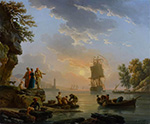 559 810 € Claude-Joseph VERNET (1714-1789) Orientaux dans une crique au soleil couchant, 1780