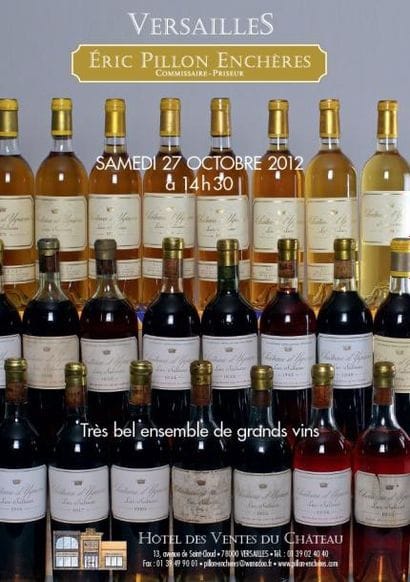 Vente de grand vins et alcool