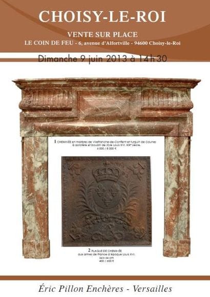 CHEMINEES XVIIIe ET XIXe SIECLES – TAQUES ET CONTRES-CŒURS SCULPTURES DE PARC – ELEMENTS D’ARCHITECTURE: - VENTE SUR PLACE  LE COIN DE FEU – Cheminées DABOUT. 6 av d’Alfortville 94600 CHOISY LE ROI 