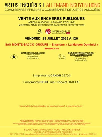 SAS MONTE-BACCO GROUP -  Enseigne 