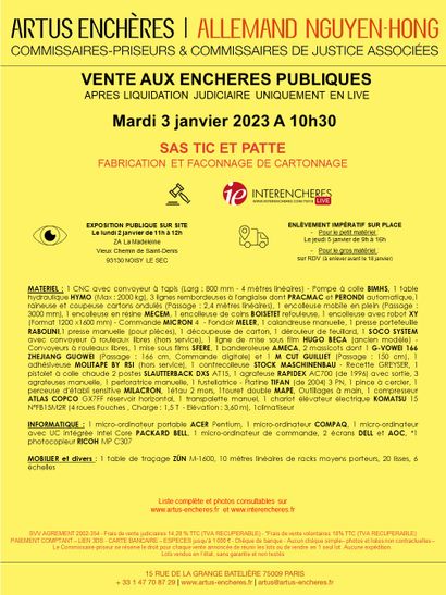 SAS TIC ET PATTE | FABRICATION ET FACONNAGE DE CARTONNAGE
