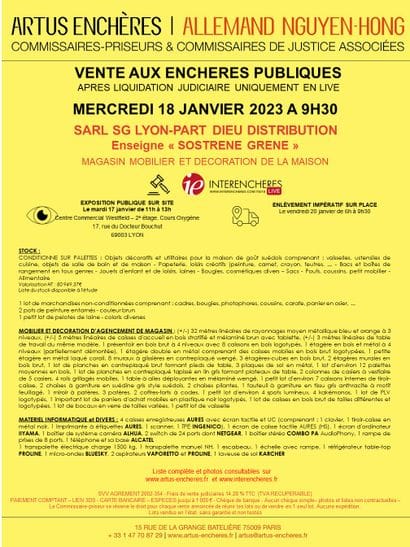 SARL SG LYON PART-DIEU DISTRIBUTION - Enseigne 