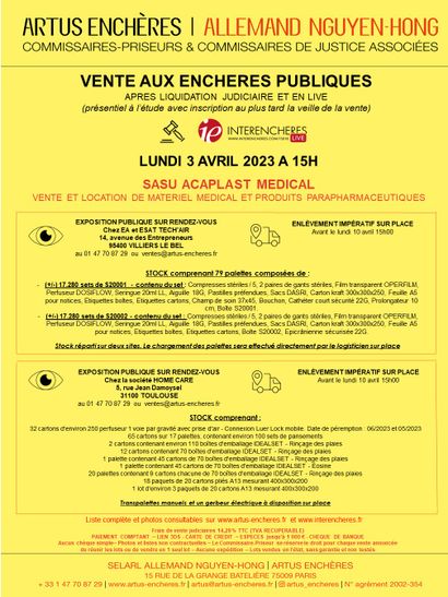 SASU ACAPLAST MEDICAL | VENTE ET LOCATION DE MATERIEL MEDICAL ET PRODUITS PARAPHARMACEUTIQUES