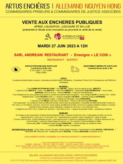 SARL ANDREANI RESTAURANT - Enseigne 