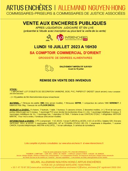 SA COMPTOIR COMMERCIAL D'ORIENT | GROSSITE DE DENREES ALIMENTAIRES