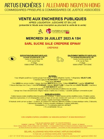 SARL SUCRE SALE CREPERIE D'EPINAY | CREPERIE