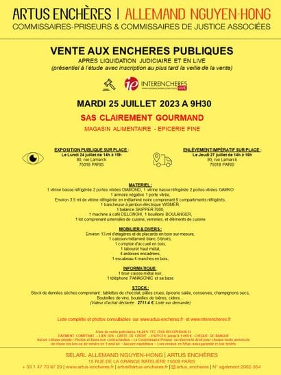 SAS CLAIREMENT GOURMAND | MAGASIN ALIMENTAIRE - EPICERIE FINE