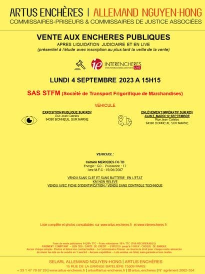 SAS STFM (Société de Transport Frigorifique de Marchandises) | VEHICULE