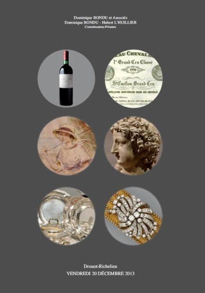GRANDS VINS - DESSINS – TABLEAUX ANCIENS – MODERNES SCULPTURES - LIVRES BIJOUX – ARGENTERIE OBJETS D'ART ET DE BEL AMEUBLEMENT MOBILIER - TAPISSERIES ET TAPIS