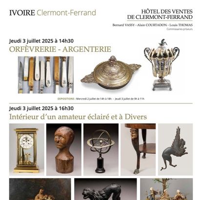 Silverware, paintings, furniture and objets d'art, sculptures, bronzes, scientific and marine instruments, religious art, tapestries, clocks