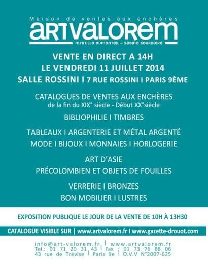 Tableaux, mobilier et objets d'art, timbres, art d'asie,...