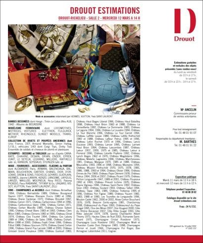bandes dessinées, estampes, tableaux, mode, vins...