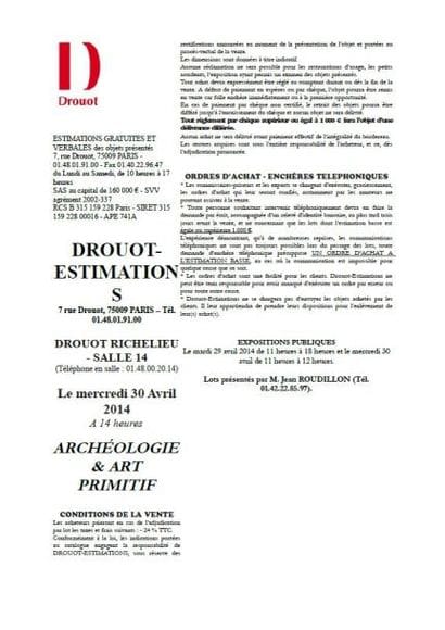 ARCHÉOLOGIE & ART PRIMITIF<br>Tableaux et objets d'art