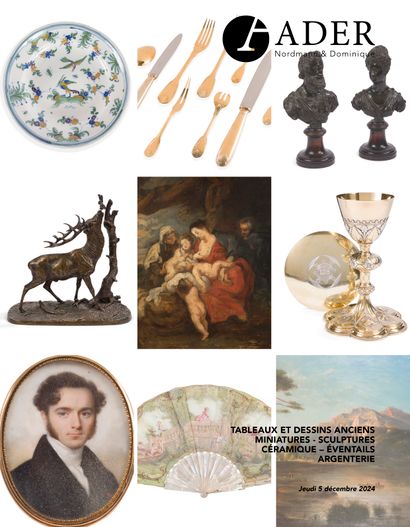 Tableaux anciens – Dessins anciens – Miniatures - Sculptures - Céramique – Éventails - Argenterie