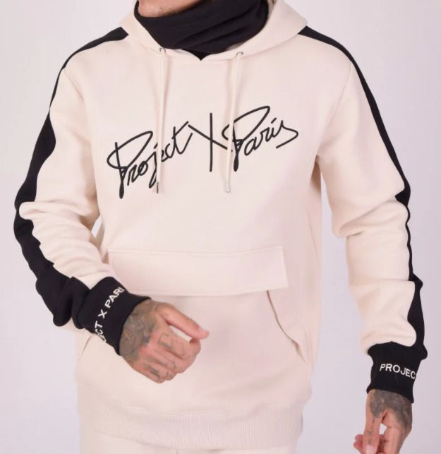 Null PROJECT X PARIS - Hoodie / Sweat hoodie two-tone 2120210 Size M Color Ivory&hellip;