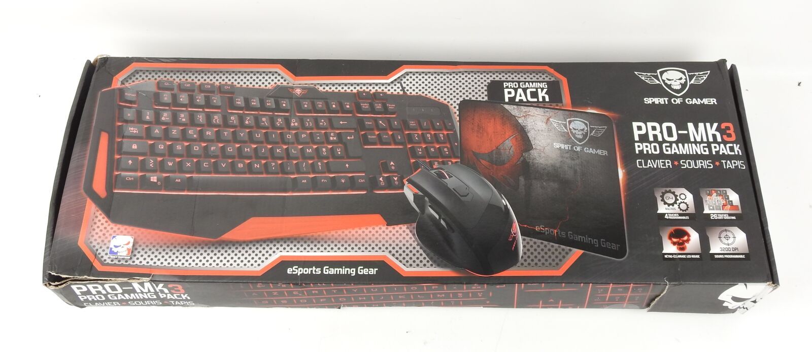 Null SPIRIT OF GAMER - Pack Clavier Souris Filaire et Tapis PRO-MK3 Coloris Roug&hellip;