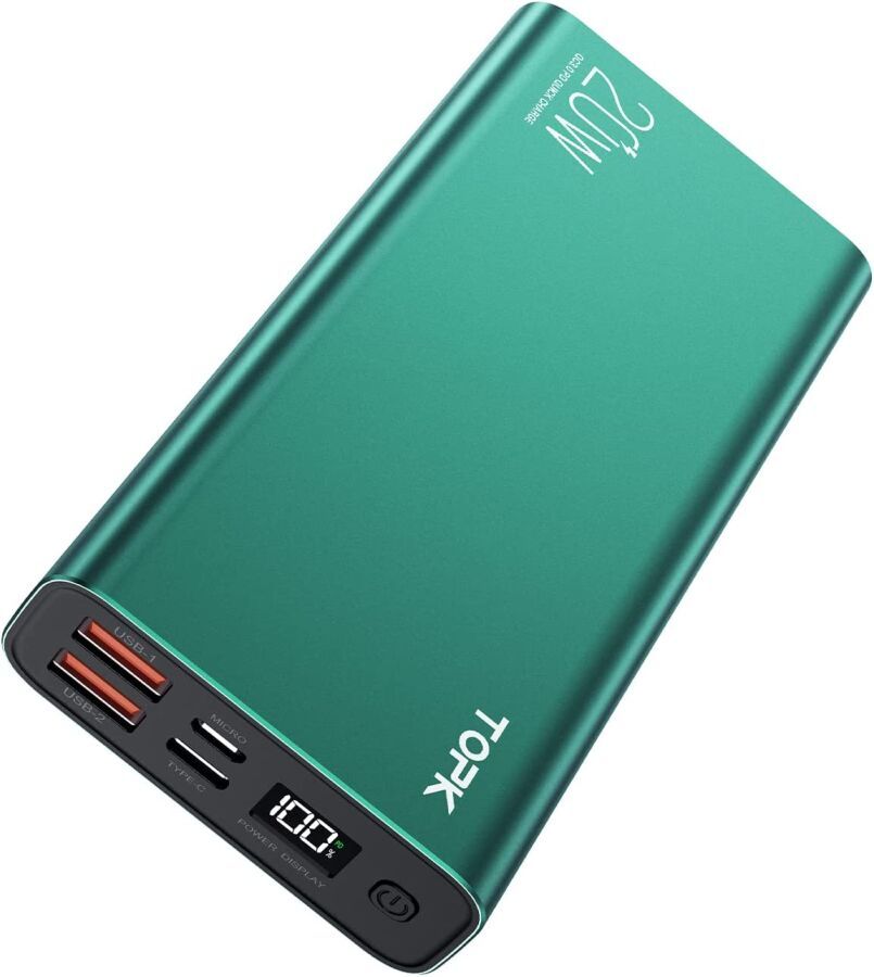 Null TOPK - External Battery 20000mAh USB C 20W PD and QC3.0 Quick Charge - Gree&hellip;
