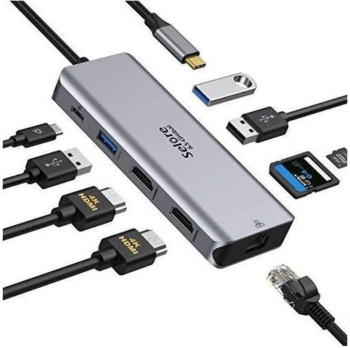 SELORE &S-GLOBAL - Adaptateur USB-C vers Double HDMI, Et