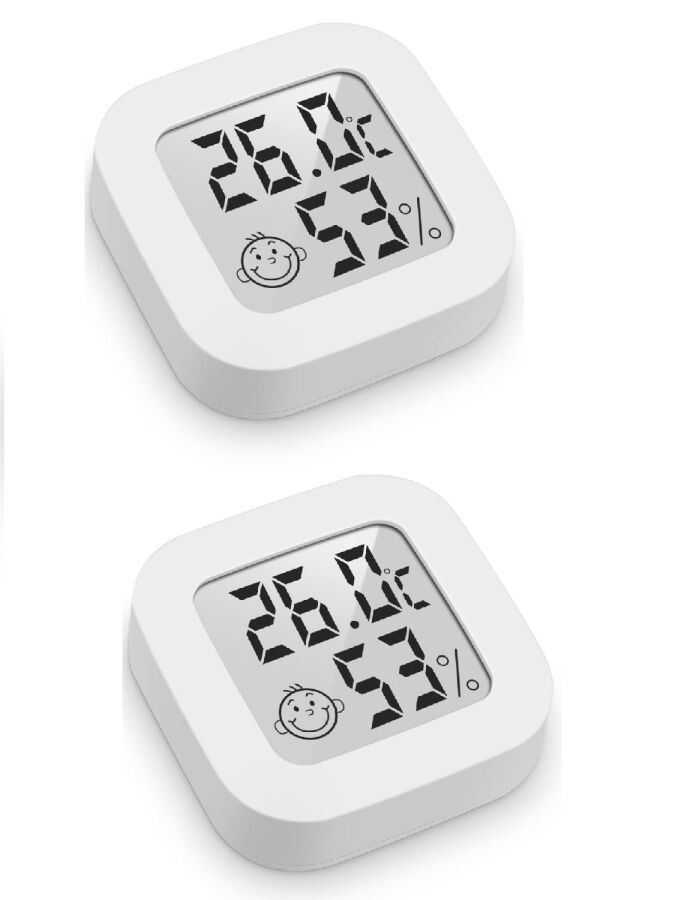Lot de 2 Mini Thermomètre Hygromètre Intérieur Digital à