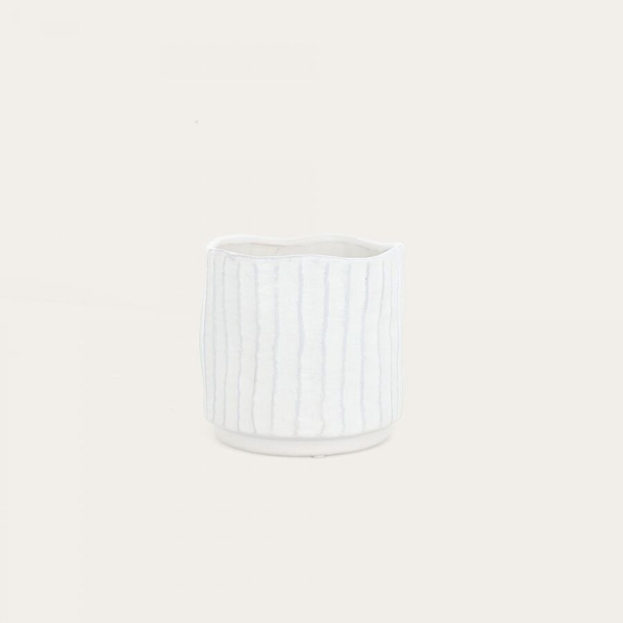 Null BOUCHARA - Striped stoneware pot with irregular rim. Adopt this beautiful p&hellip;