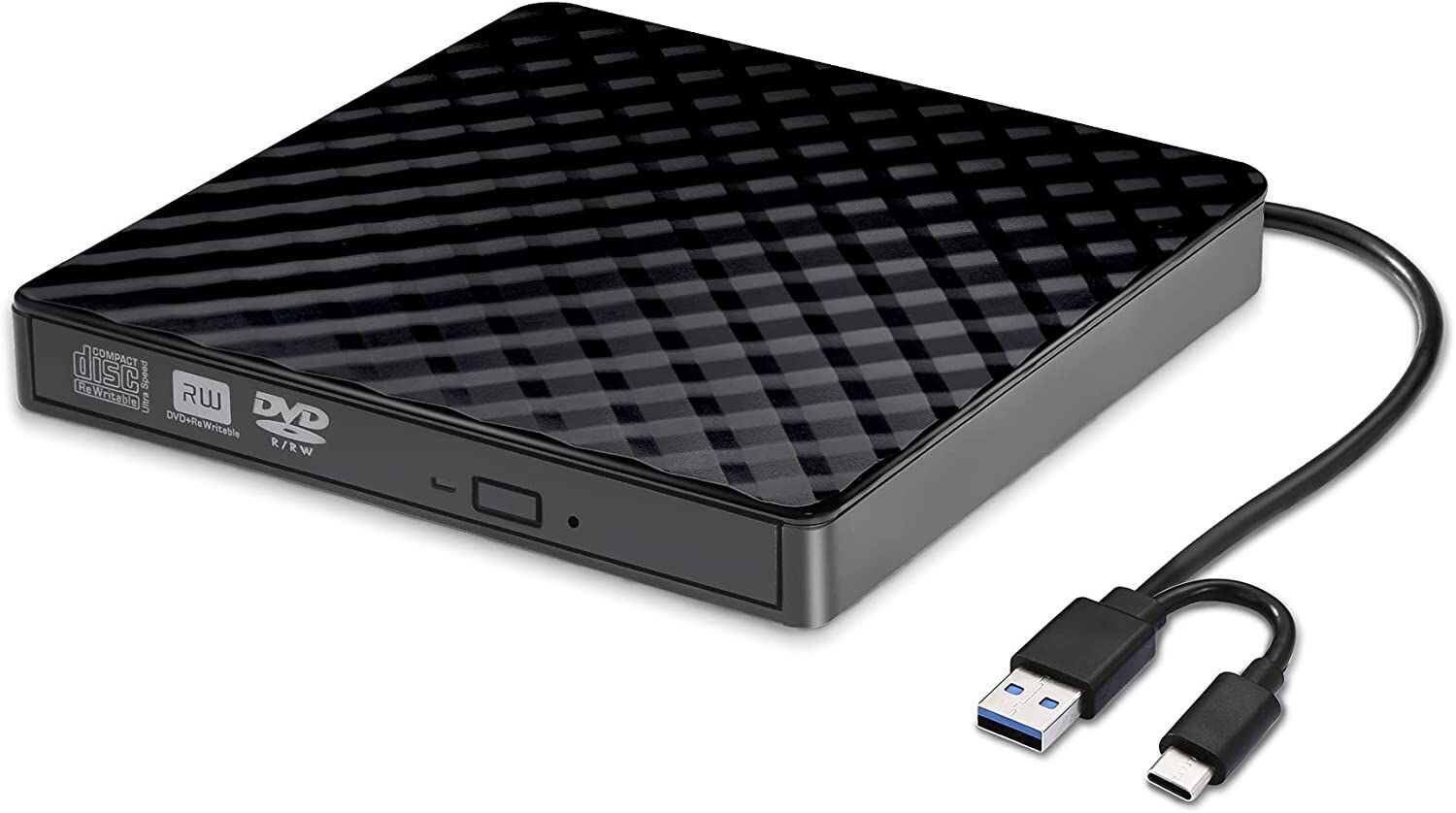 BENEWY - Lecteur CD DVD Externe, USB 3.0 et Type-C Grave