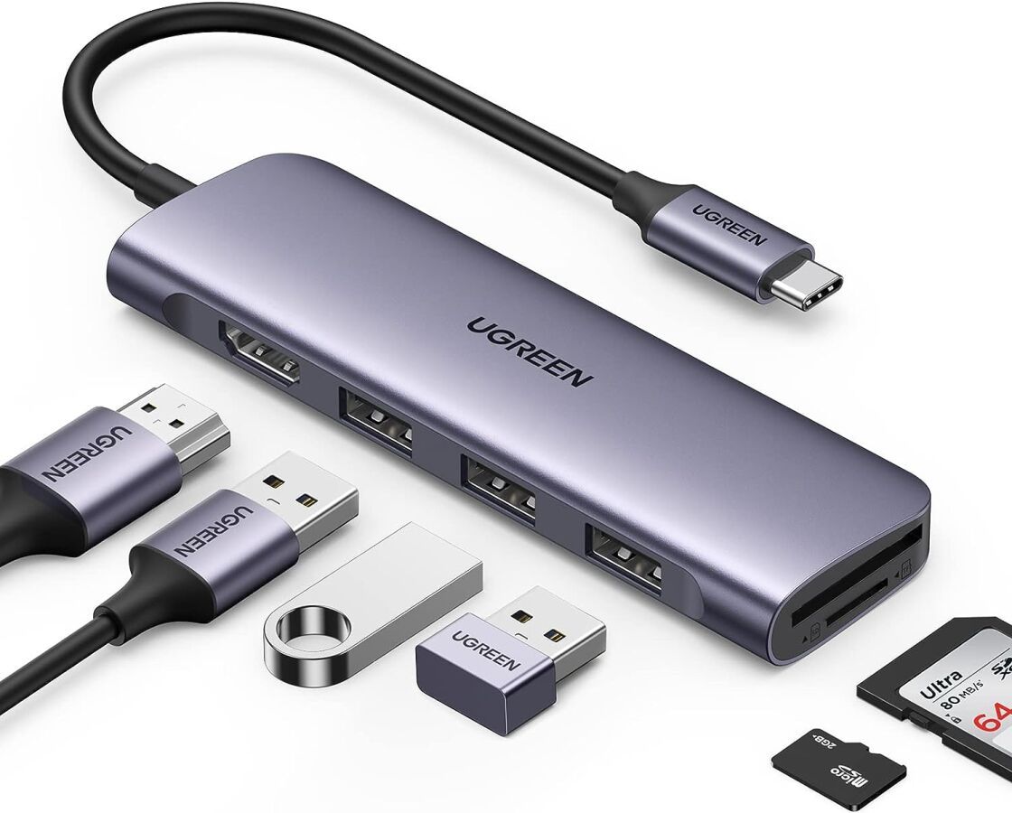 Null UGREEN - Hub USB-C 6 en 1 HDMI 4K Lecteur de Carte Micro SD Compatible avec&hellip;