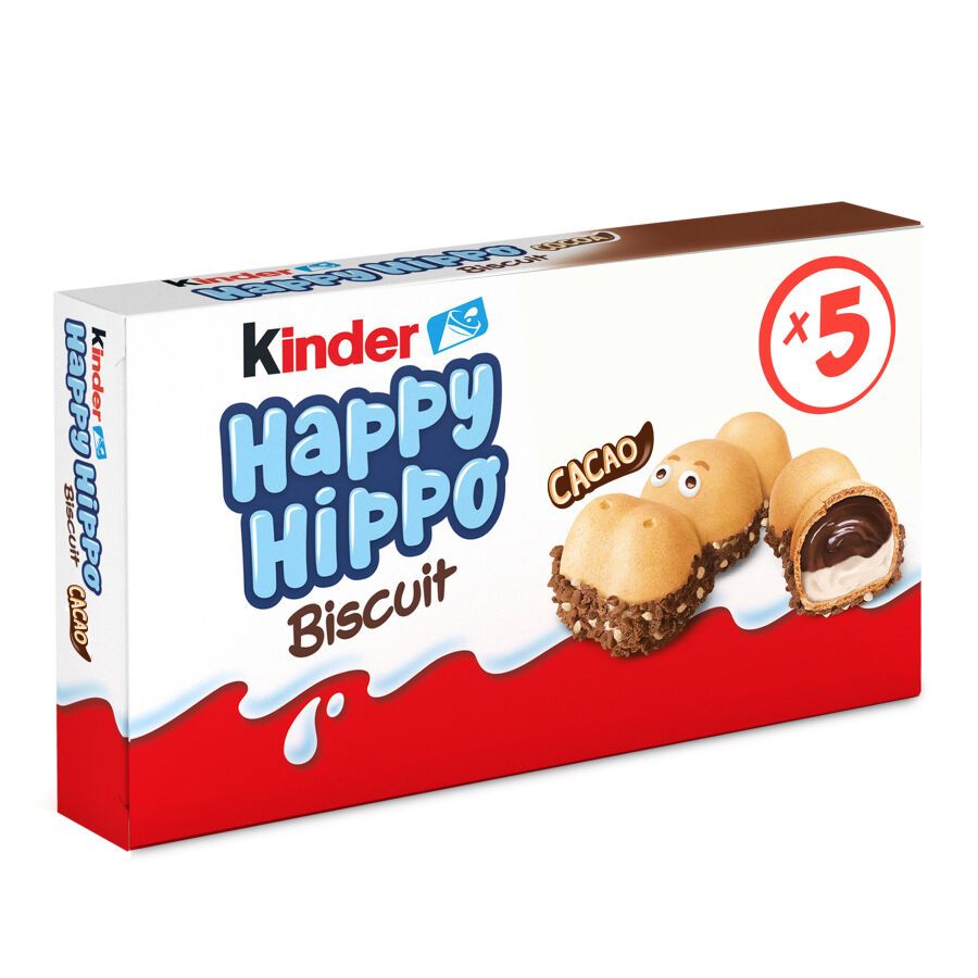 Null KINDER - Lot de 8 Boites de 5 Biscuits Fourrés Cacao Happy Hippo DLUO 04/20&hellip;