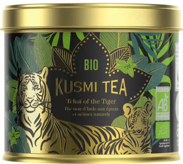Null KUSMI TEA - Boite en Métal de 100g de Thé Tchaï of the Tiger Bio - DLUO 10/&hellip;