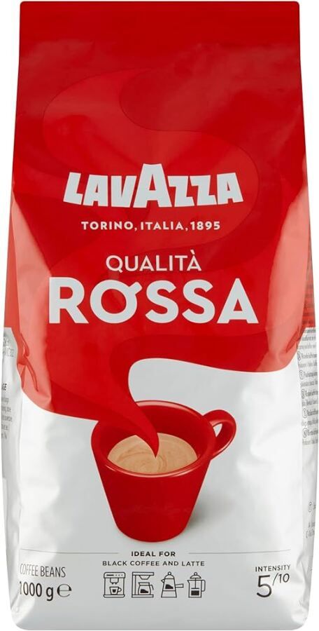Null LAVAZZA - Lot de 2 Paquets de 1kg de Café en Grains Qualità Rossa Intensité&hellip;