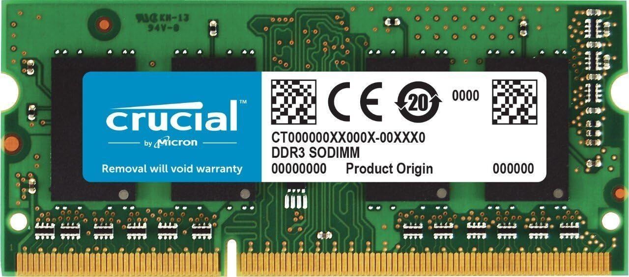 Null CRUCIAL - Lot de 2 Mémoires RAM 8Go DDR3 1600MHz CL11 SODIMM CT102464BD160B&hellip;
