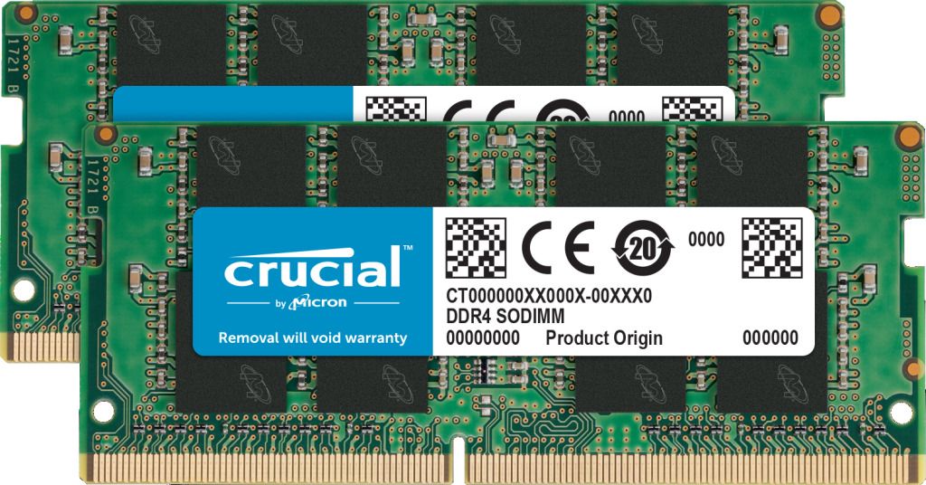 Null CRUCIAL - Lot de 2 Barrettes de RAM 16Go DDR4 3200MHz CL122 SODIMM CT16G4SF&hellip;