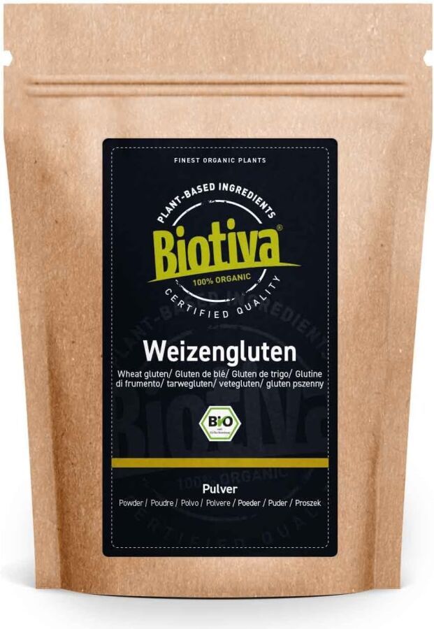 Null BIOTIVA - Sachet de 1kg de Poudre de gluten de blé - Contient des protéines&hellip;