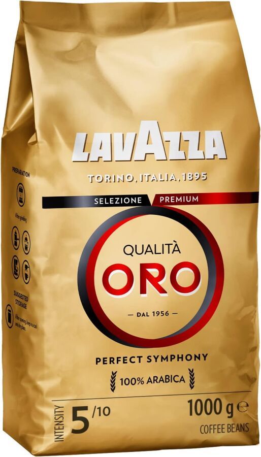 Null LAVAZZA - Lot de 2 Sachets de 1kg de Café en grains Qualita ORO - 100% Arab&hellip;