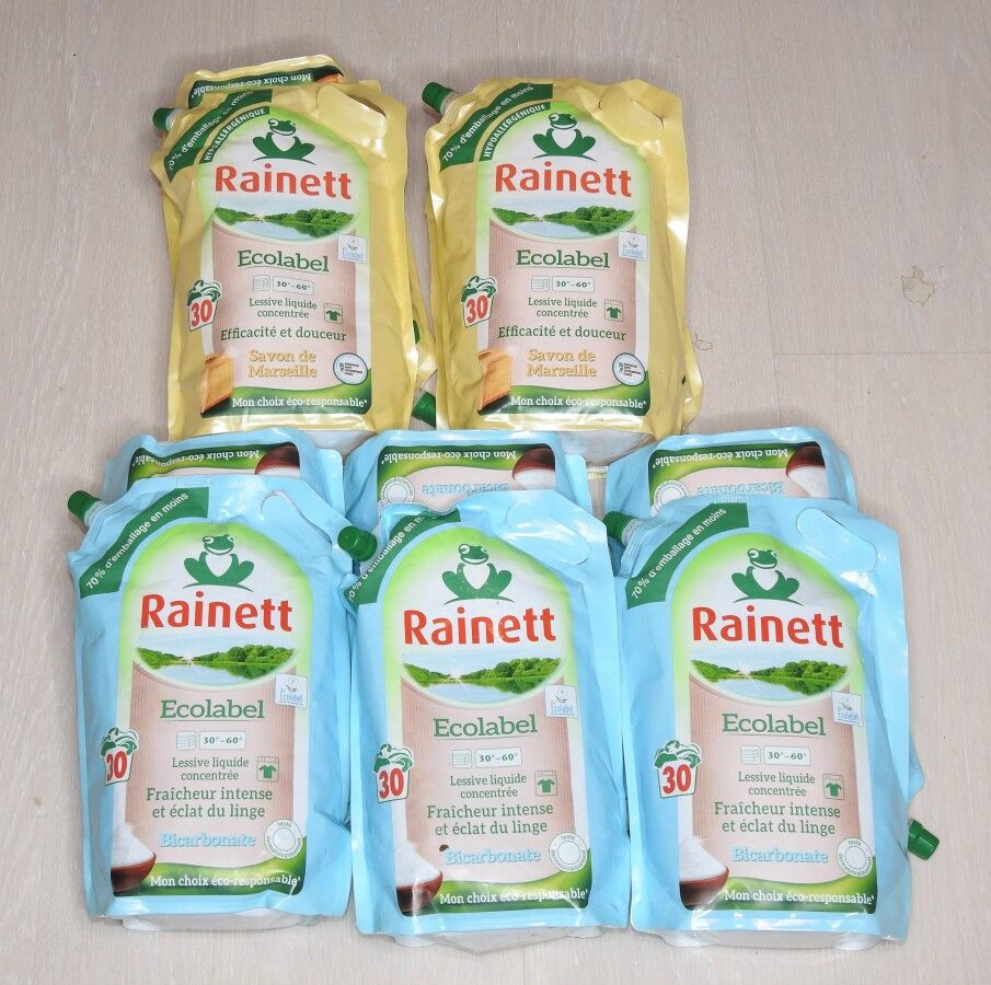 22 - RAINETT - Lot de 10 Paquets de Lessive Liquide Conc