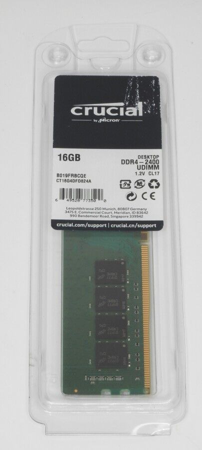 186 - CRUCIAL - Mémoire RAM DDR4 16Go 1x16Go 2400MHz CT1…