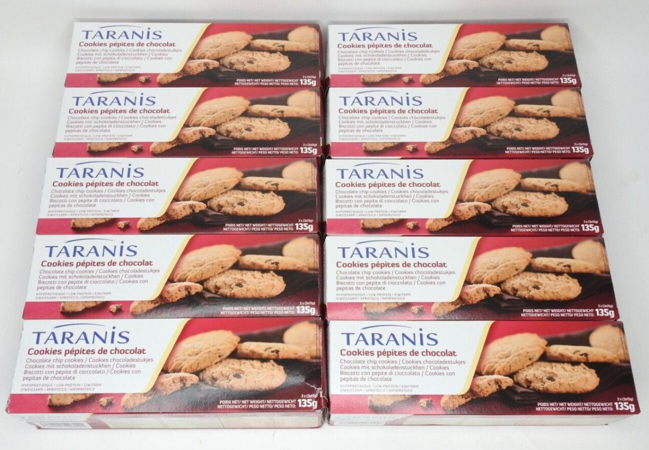 Null 30 - TARANIS - Lot de 10 paquets 135g de cookies biscuits hypoprotéiniques &hellip;