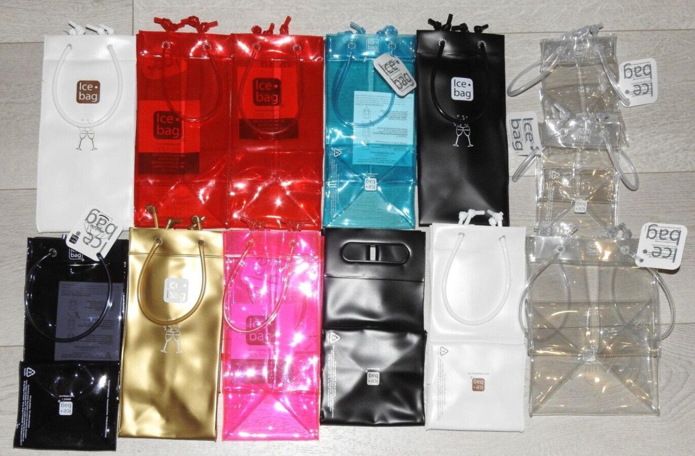 Null 24 - ICE BAG - Lot de 12 sacs à glace en PVC différents coloris - Produit N&hellip;