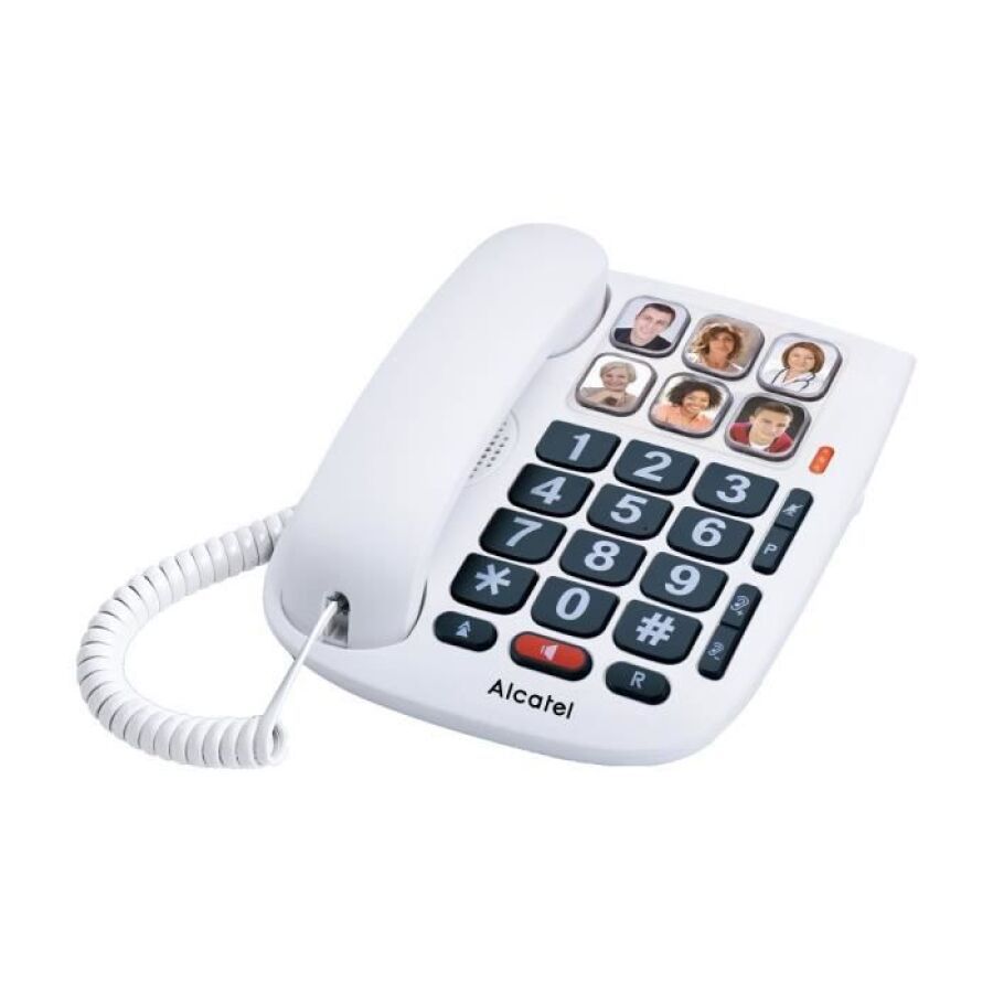 Null Lot de 3 Pièces : Alcatel TMax 10 Blanc Téléphone Filaire Senior ALC3700601&hellip;