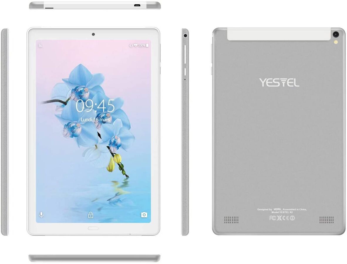 YESTEL - Tablette Tactile 10,1 Pouces X2 64Go Wifi 4G Co
