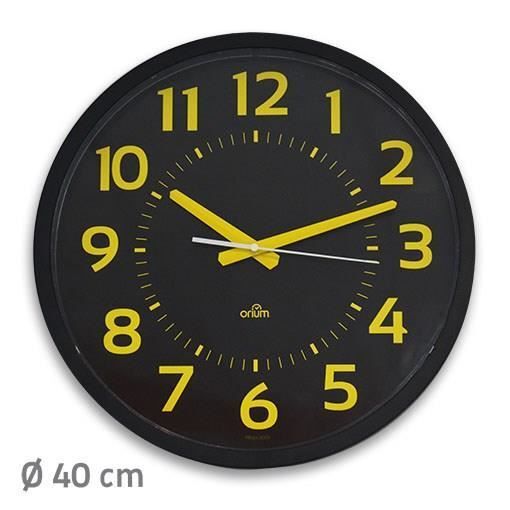 Null ORIUM - Horloge Contraste Silencieuse 40 cm Cadran Noir et Chiffres Jaunes &hellip;