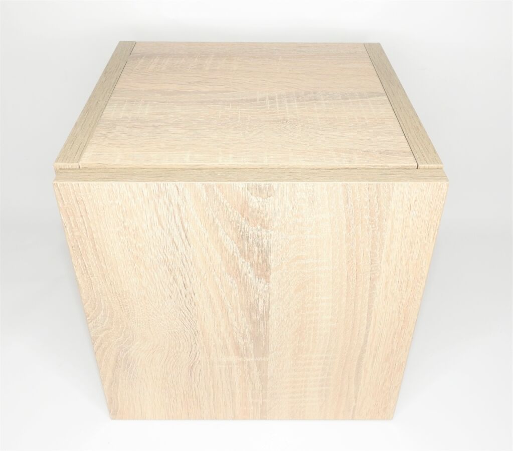 Null Cube de Rangement en Bois de Chêne Bardolino 30 x 30 cm Coloris Gris - Prod&hellip;